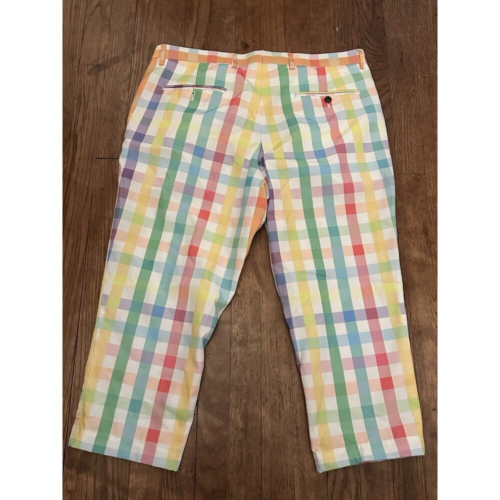 Shinesty Savannah Swinger Pastel Plaid Men's Pants 38x21 Colorful Polyester - Picture 6 of 7